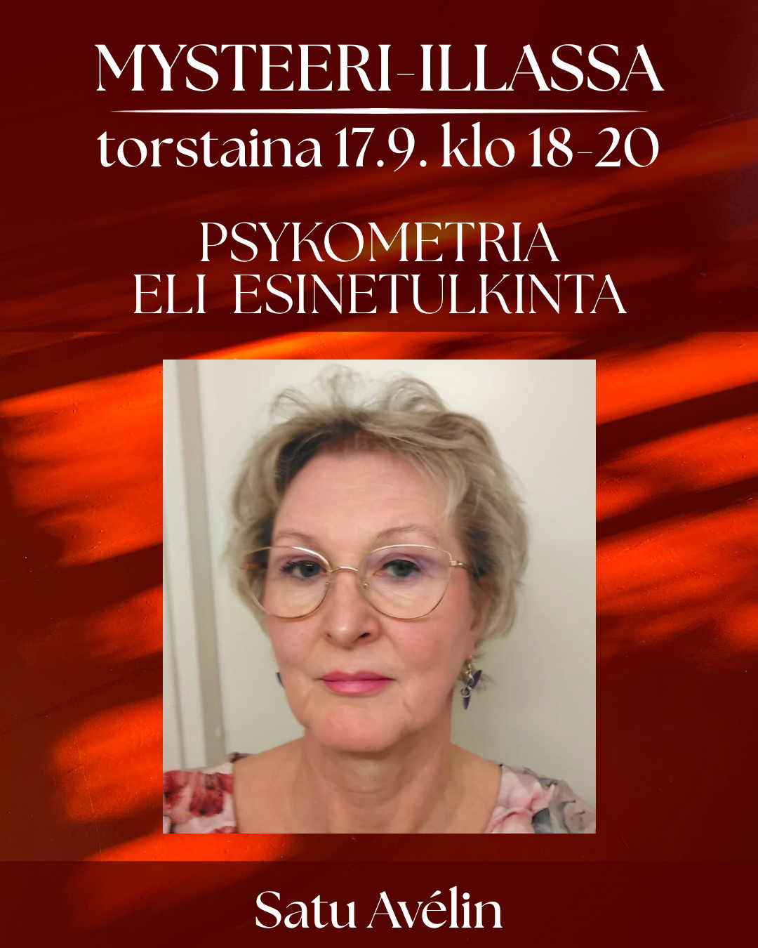MYSTEERI-ILTA to 17.9 Hämeenlinna: Psykometria / Esinetulkinta