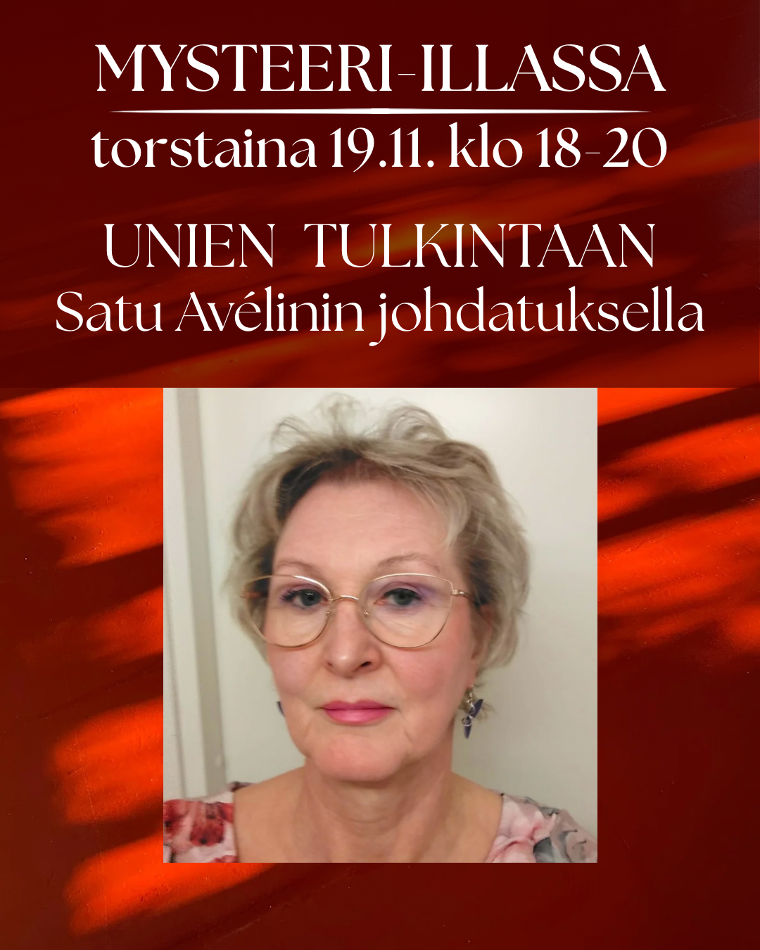 MYSTEERI-ILTA to 19.11 Hämeenlinna: Unien tulkitseminen - Satu Avélin