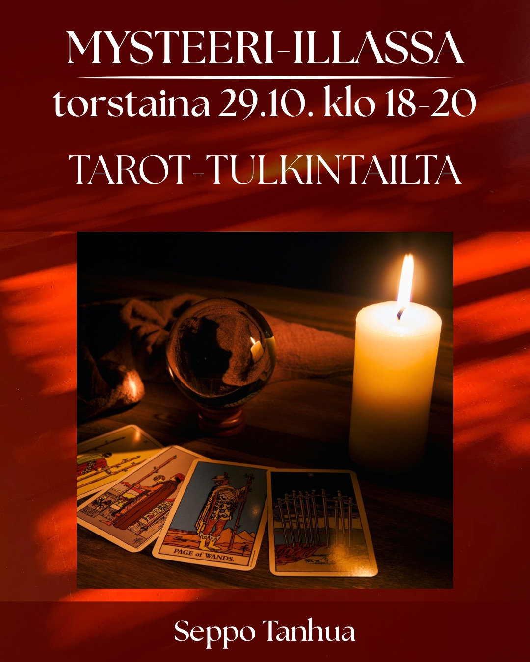 MYSTEERI-ILTA to 29.10 Hämeenlinna: Tarot tulkintailta